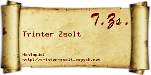 Trinter Zsolt névjegykártya